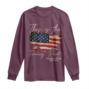 This Is The Turning Point Long Sleeve Shirt Patriotic American Map Vintage USA Flag TS11 Maroon Print Your Wear