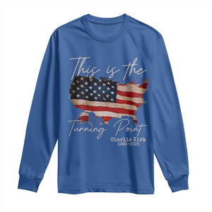 This Is The Turning Point Long Sleeve Shirt Patriotic American Map Vintage USA Flag TS11 Royal Blue Print Your Wear