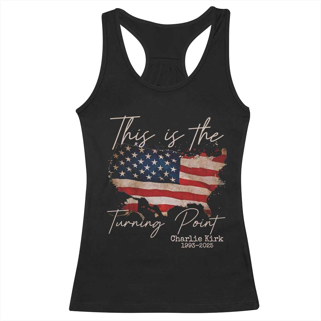 This Is The Turning Point Racerback Tank Top Patriotic American Map Vintage USA Flag TS11 Black Print Your Wear