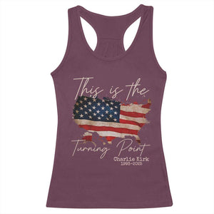 This Is The Turning Point Racerback Tank Top Patriotic American Map Vintage USA Flag TS11 Maroon Print Your Wear