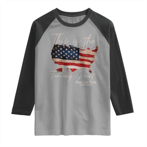 This Is The Turning Point Raglan Shirt Patriotic American Map Vintage USA Flag TS11 Sport Gray Black Print Your Wear