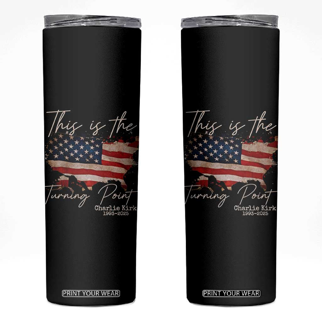 This Is The Turning Point Skinny Tumbler Patriotic American Map Vintage USA Flag TS11 Black Print Your Wear