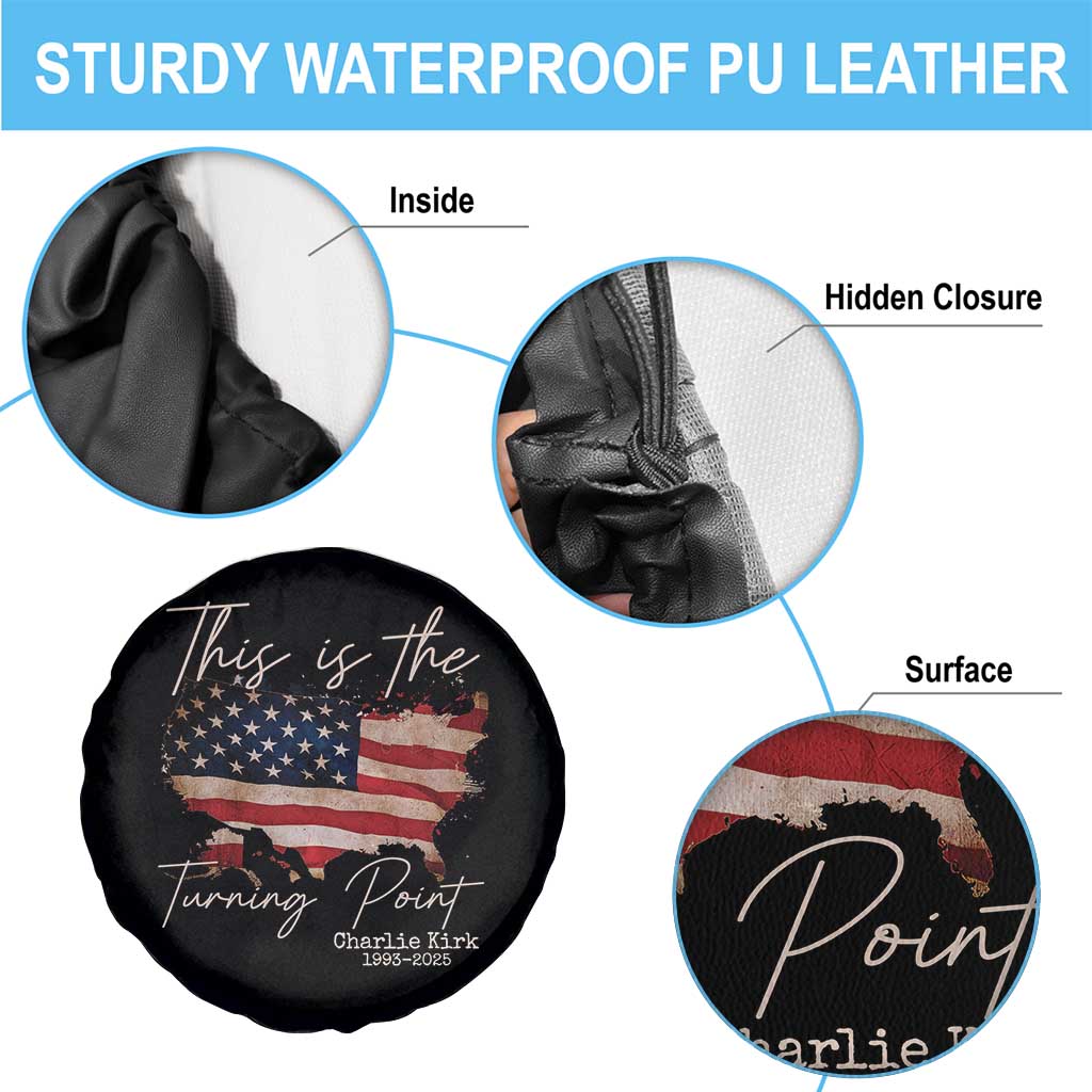 This Is The Turning Point Spare Tire Cover Patriotic American Map Vintage USA Flag TS11 Print Your Wear