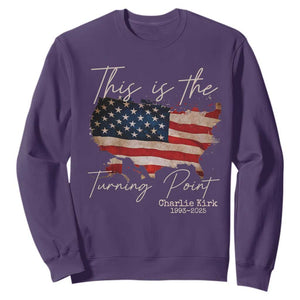 This Is The Turning Point Sweatshirt Patriotic American Map Vintage USA Flag TS11 Purple Print Your Wear
