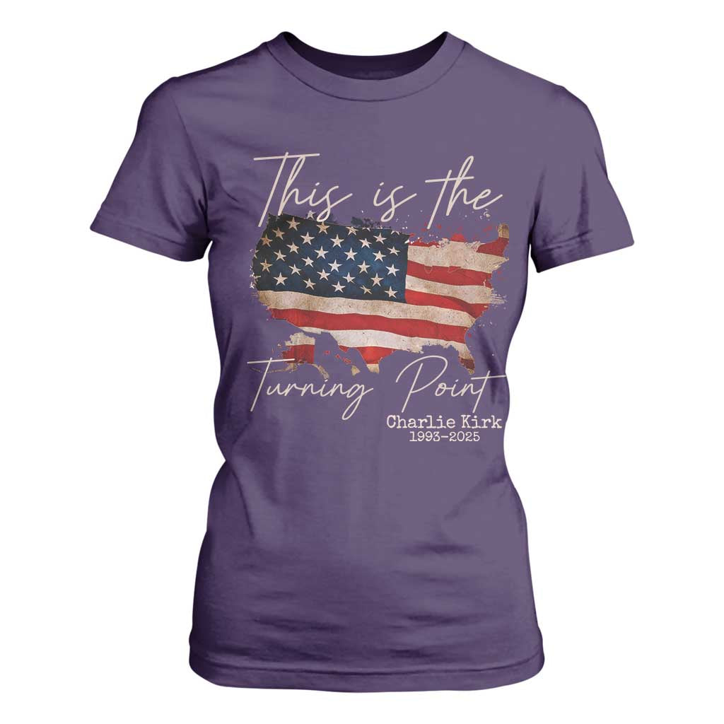 This Is The Turning Point T Shirt For Women Patriotic American Map Vintage USA Flag TS11 Purple Print Your Wear