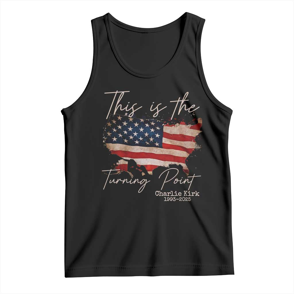 This Is The Turning Point Tank Top Patriotic American Map Vintage USA Flag TS11 Black Print Your Wear