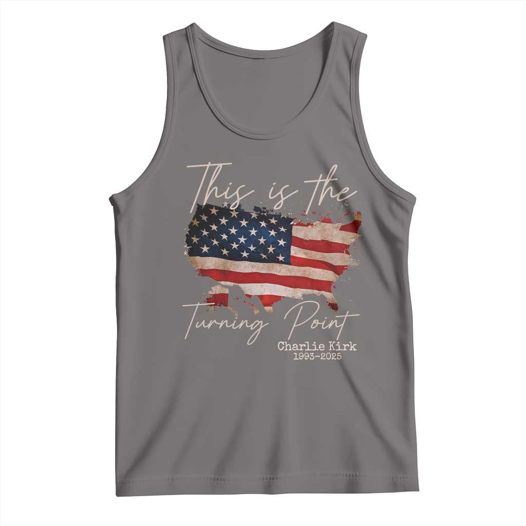 This Is The Turning Point Tank Top Patriotic American Map Vintage USA Flag TS11 Deep Heather Print Your Wear