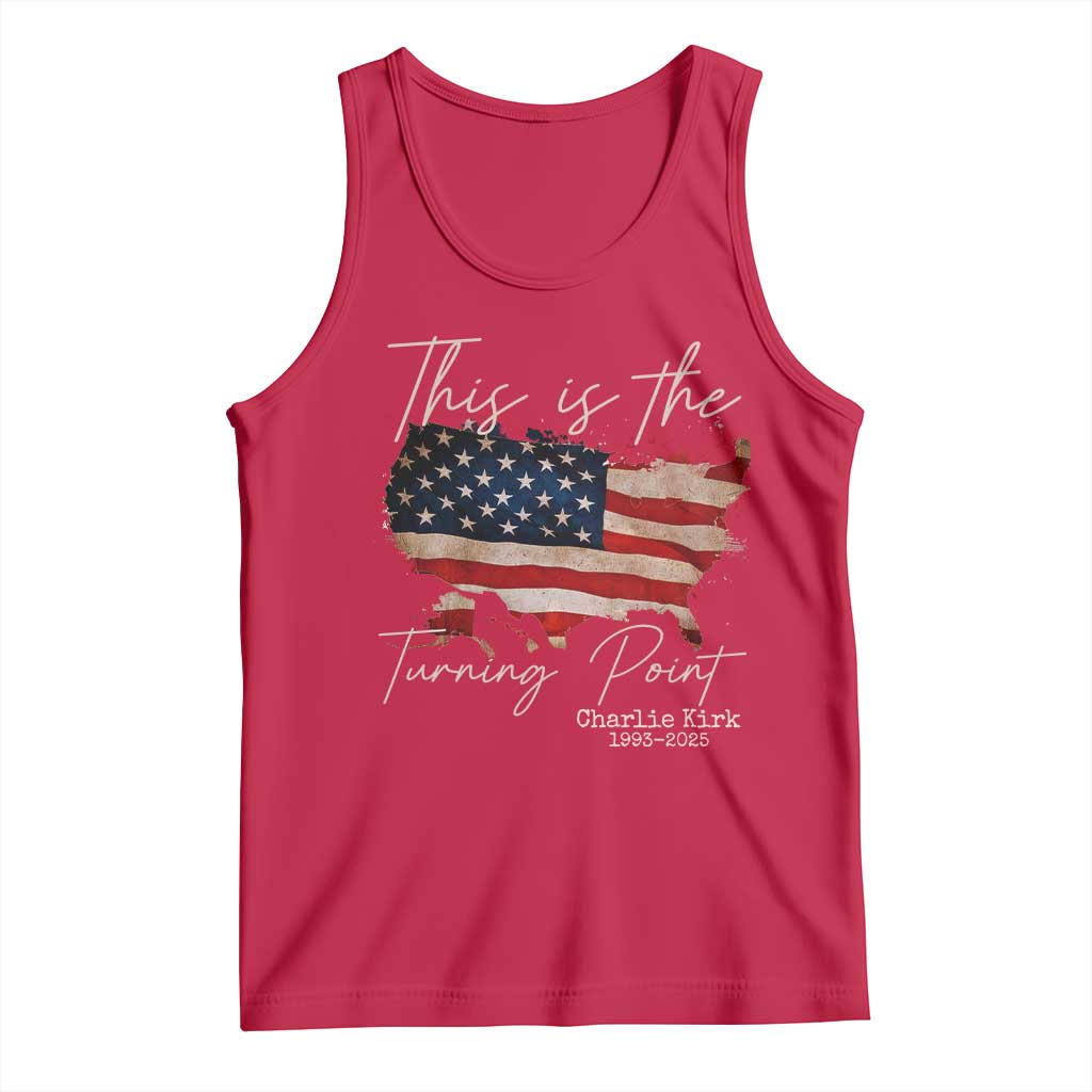 This Is The Turning Point Tank Top Patriotic American Map Vintage USA Flag TS11 Red Print Your Wear