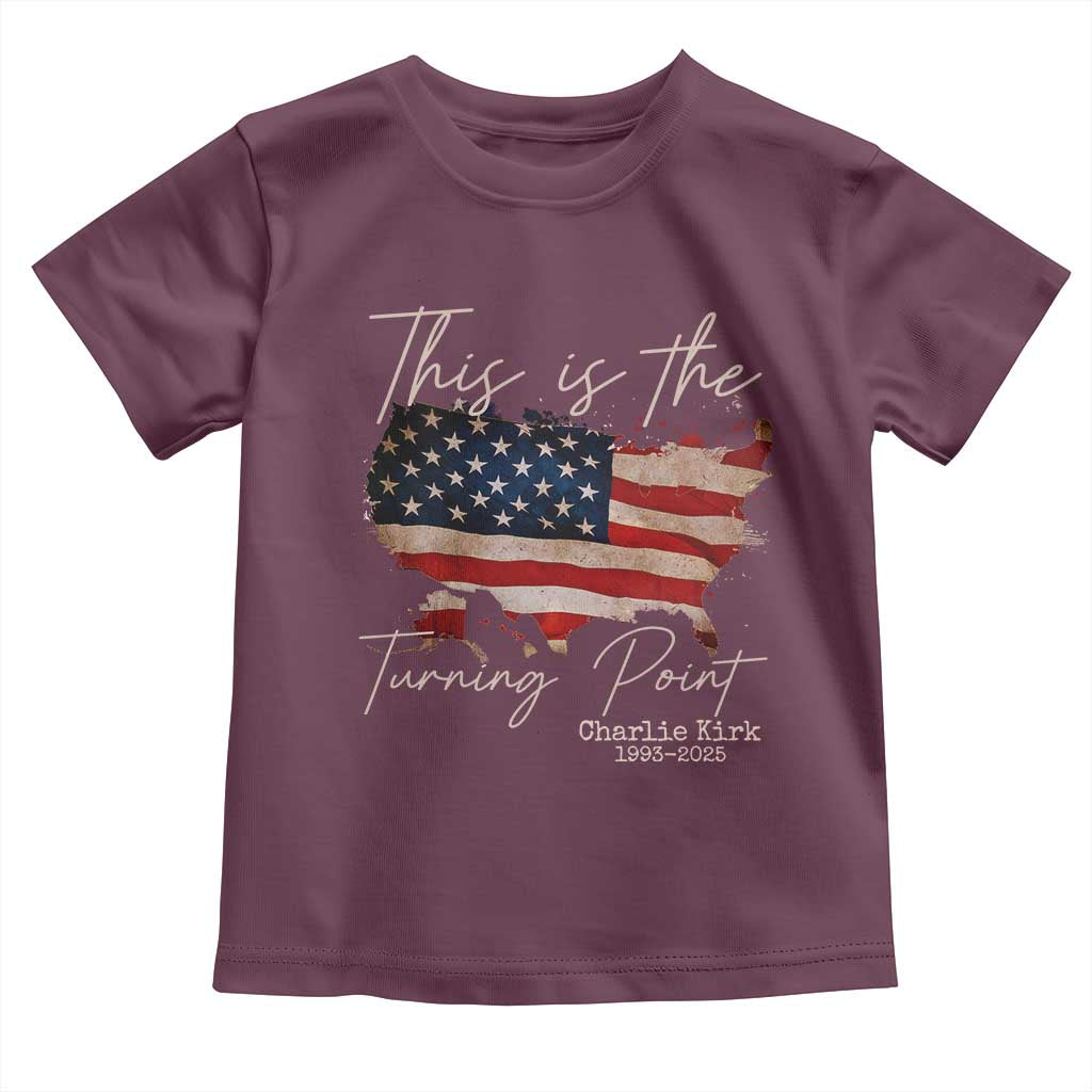 This Is The Turning Point Toddler T Shirt Patriotic American Map Vintage USA Flag TS11 Maroon Print Your Wear