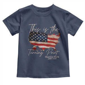 This Is The Turning Point Toddler T Shirt Patriotic American Map Vintage USA Flag TS11 Navy Print Your Wear