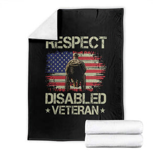 Respect Disabled Veteran Throw Blanket Military Soldier Vintage American Flag TS11 Black Print Your Wear