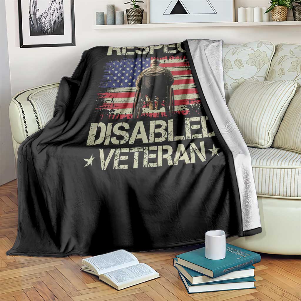 Respect Disabled Veteran Throw Blanket Military Soldier Vintage American Flag TS11 Print Your Wear