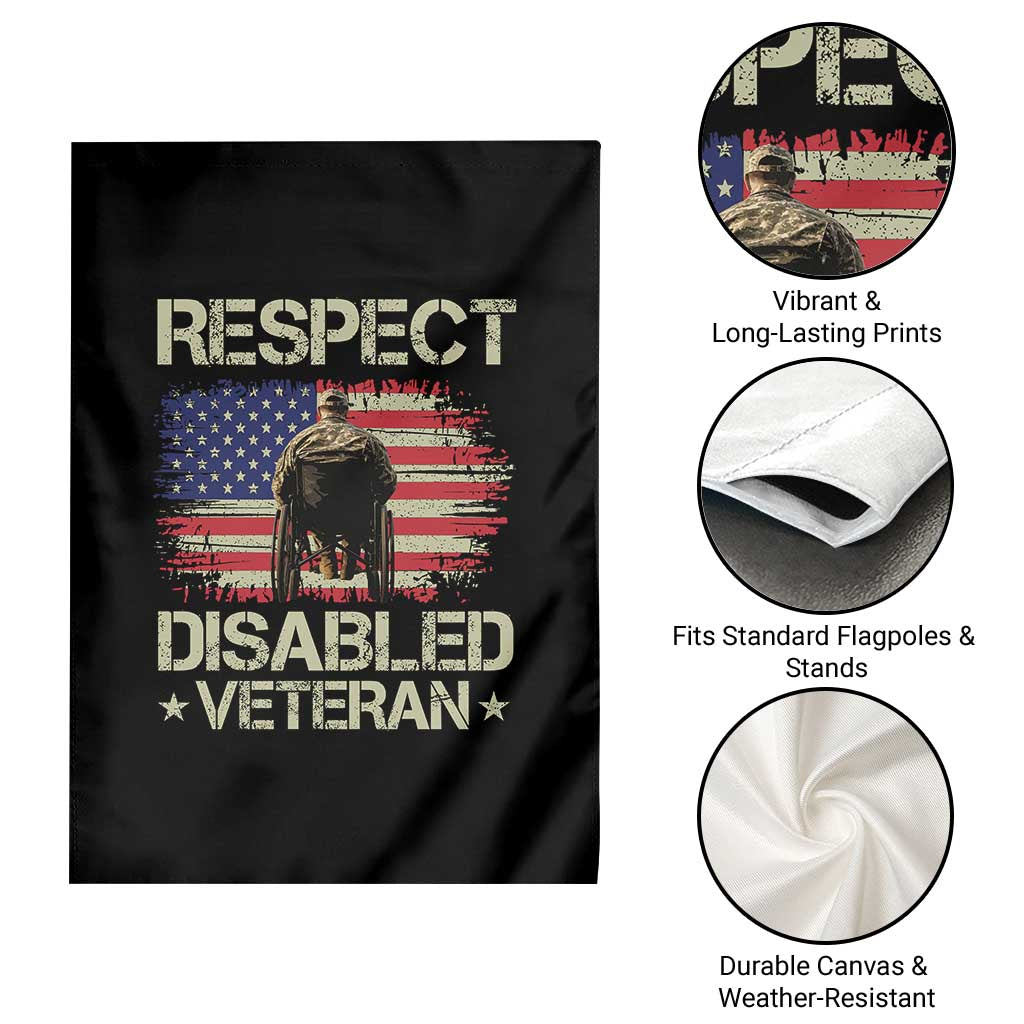 Respect Disabled Veteran Garden Flag Military Soldier Vintage American Flag TS11 Print Your Wear