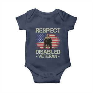 Respect Disabled Veteran Baby Onesie Military Soldier Vintage American Flag TS11 Navy Print Your Wear