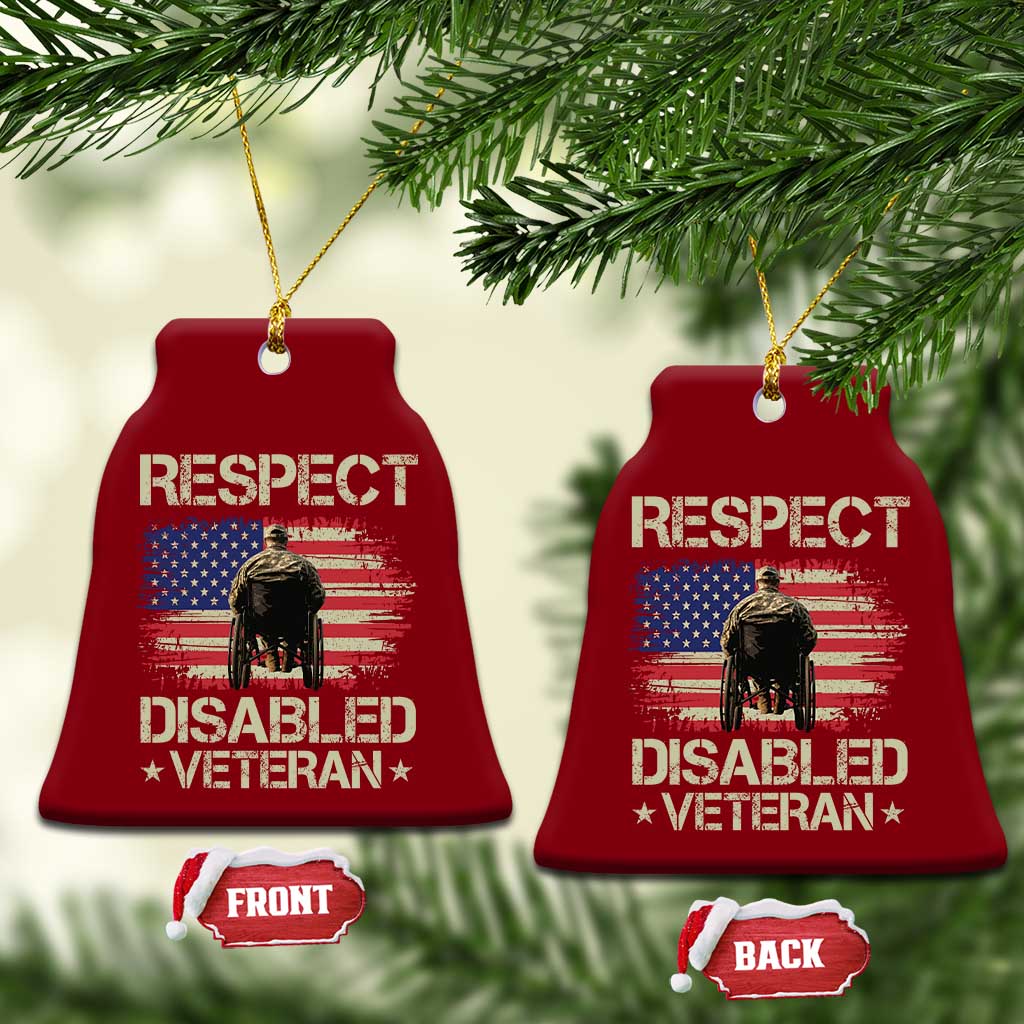 Respect Disabled Veteran Ceramic Ornament Military Soldier Vintage American Flag - Print Your Wear