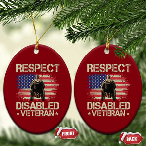 Respect Disabled Veteran Ceramic Ornament Military Soldier Vintage American Flag - Print Your Wear