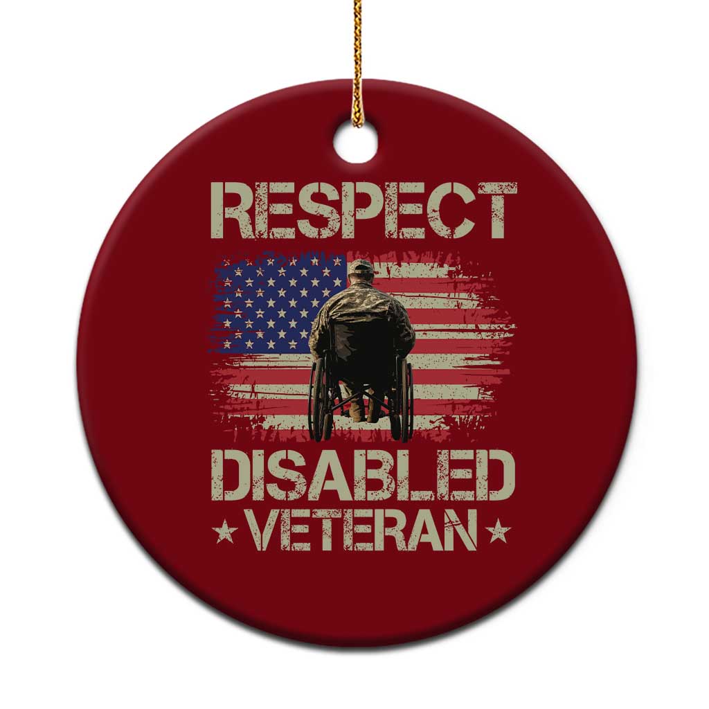 Respect Disabled Veteran Ceramic Ornament Military Soldier Vintage American Flag - Print Your Wear