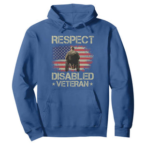 Respect Disabled Veteran Hoodie Military Soldier Vintage American Flag TS11 Royal Blue Print Your Wear