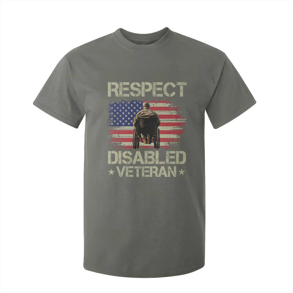 Respect Disabled Veteran T Shirt For Kid Military Soldier Vintage American Flag TS11 Military Green Print Your Wear