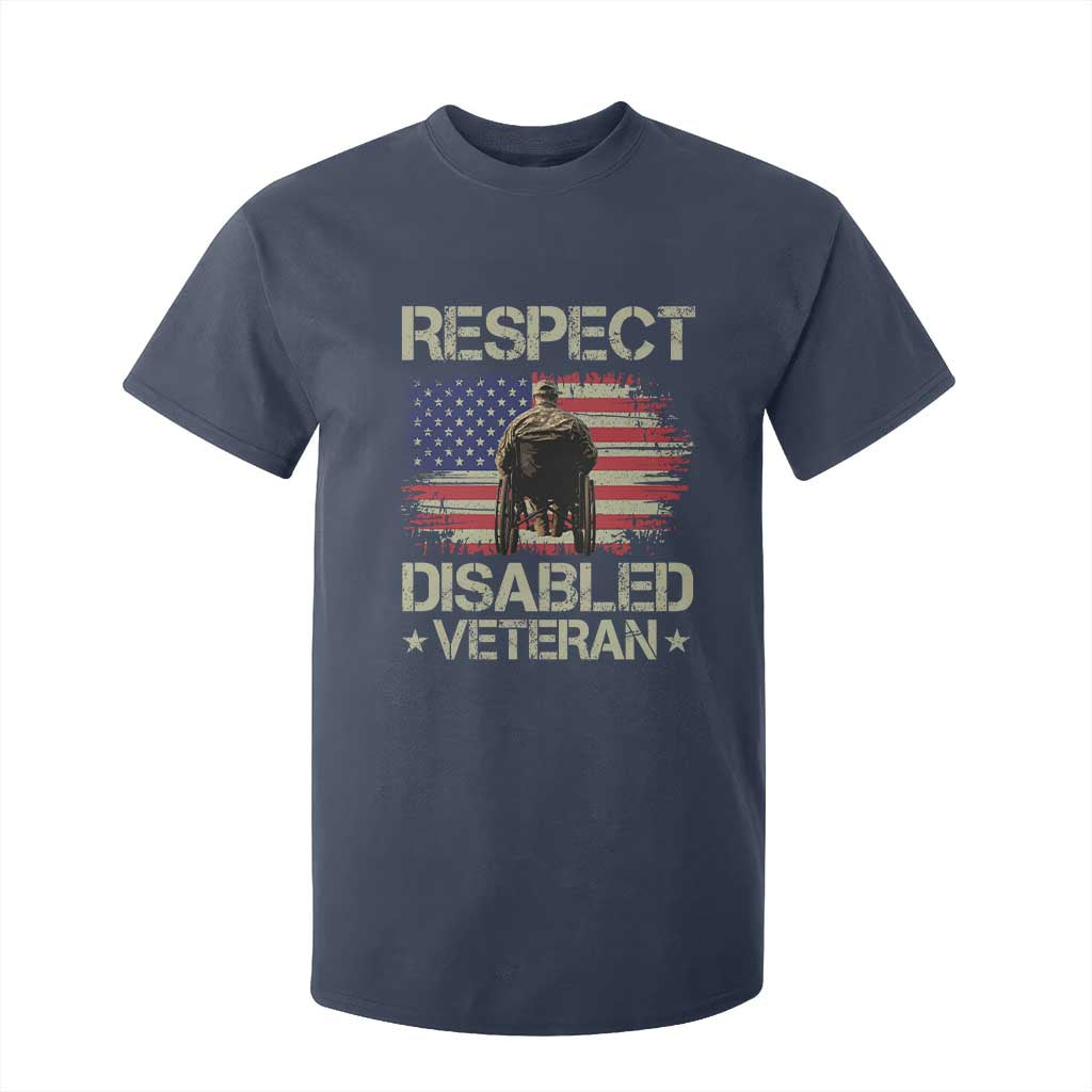 Respect Disabled Veteran T Shirt For Kid Military Soldier Vintage American Flag TS11 Navy Print Your Wear