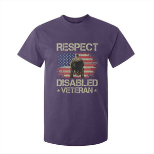 Respect Disabled Veteran T Shirt For Kid Military Soldier Vintage American Flag TS11 Purple Print Your Wear