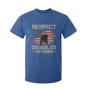 Respect Disabled Veteran T Shirt For Kid Military Soldier Vintage American Flag TS11 Royal Blue Print Your Wear