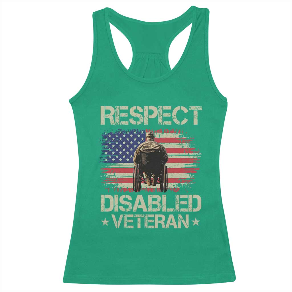 Respect Disabled Veteran Racerback Tank Top Military Soldier Vintage American Flag TS11 Irish Green Print Your Wear