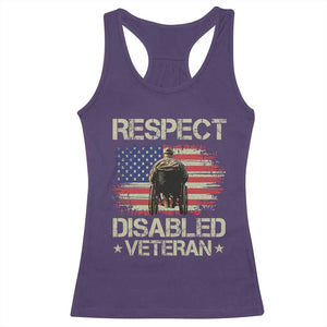 Respect Disabled Veteran Racerback Tank Top Military Soldier Vintage American Flag TS11 Purple Print Your Wear