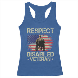 Respect Disabled Veteran Racerback Tank Top Military Soldier Vintage American Flag TS11 Royal Blue Print Your Wear
