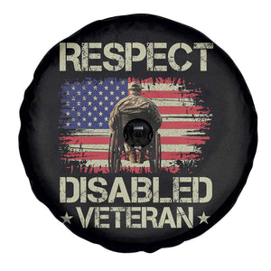 Respect Disabled Veteran Spare Tire Cover Military Soldier Vintage American Flag TS11 Print Your Wear
