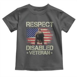 Respect Disabled Veteran Toddler T Shirt Military Soldier Vintage American Flag TS11 Dark Heather Print Your Wear