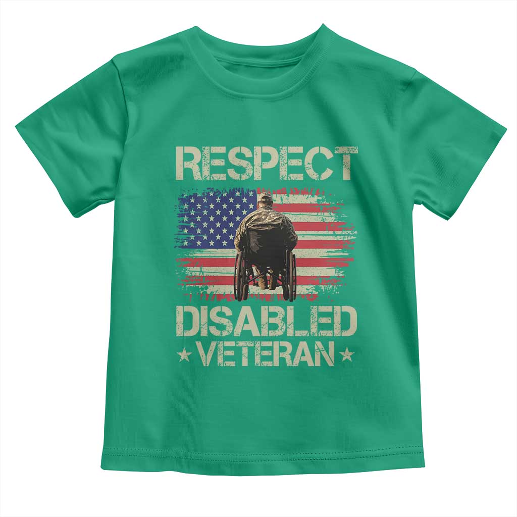 Respect Disabled Veteran Toddler T Shirt Military Soldier Vintage American Flag TS11 Irish Green Print Your Wear