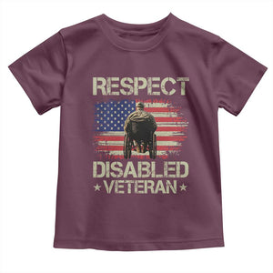 Respect Disabled Veteran Toddler T Shirt Military Soldier Vintage American Flag TS11 Maroon Print Your Wear