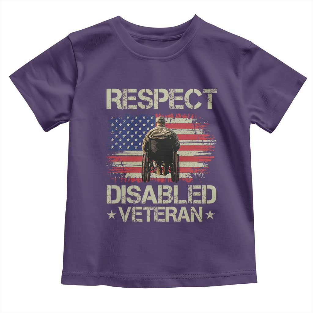 Respect Disabled Veteran Toddler T Shirt Military Soldier Vintage American Flag TS11 Purple Print Your Wear