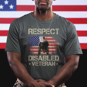 Respect Disabled Veteran T Shirt Military Soldier Vintage American Flag TS11 Dark Heather Print Your Wear