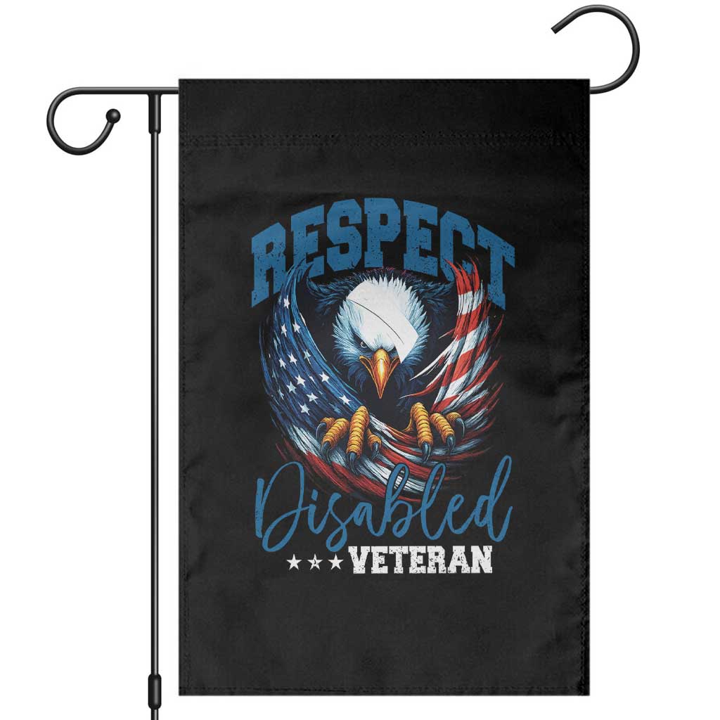 Respect Disabled Veteran Garden Flag Military Soldier American Flag Bald Eagle TS11 Black Print Your Wear