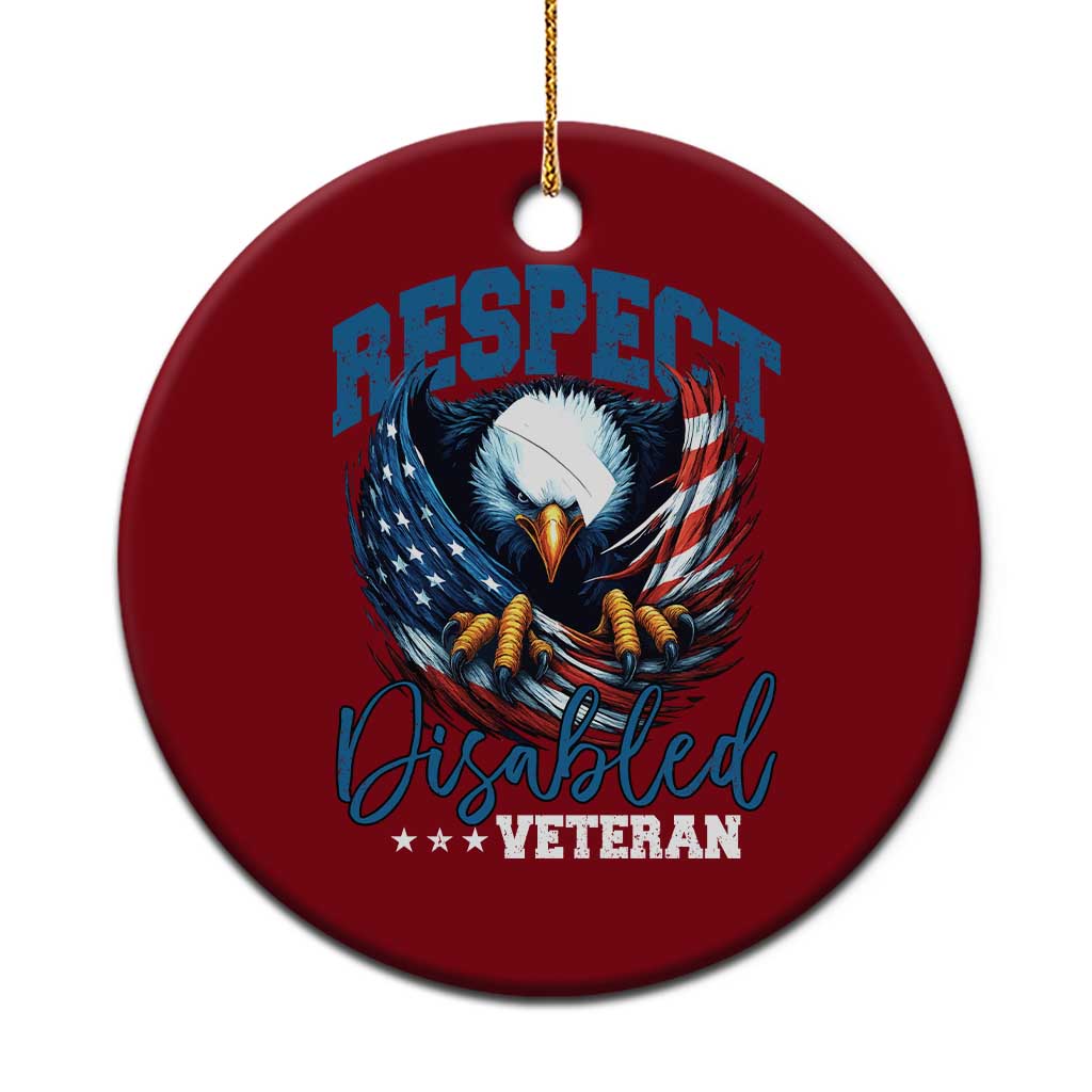 Respect Disabled Veteran Ceramic Ornament Military Soldier American Flag Bald Eagle TS11 1pc Red Print Your Wear