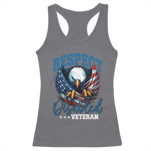 Respect Disabled Veteran Racerback Tank Top Military Soldier American Flag Bald Eagle TS11 Charcoal Print Your Wear