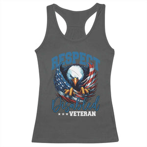 Respect Disabled Veteran Racerback Tank Top Military Soldier American Flag Bald Eagle TS11 Dark Heather Print Your Wear