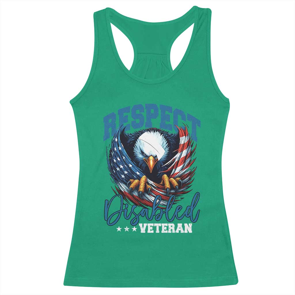 Respect Disabled Veteran Racerback Tank Top Military Soldier American Flag Bald Eagle TS11 Irish Green Print Your Wear