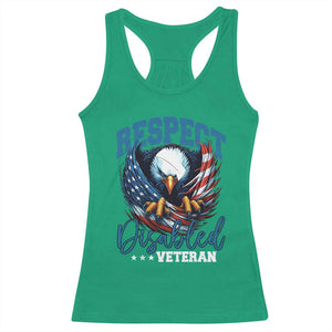Respect Disabled Veteran Racerback Tank Top Military Soldier American Flag Bald Eagle TS11 Irish Green Print Your Wear