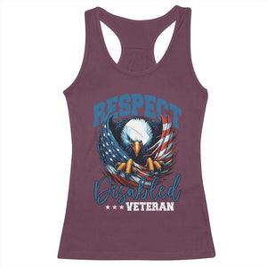 Respect Disabled Veteran Racerback Tank Top Military Soldier American Flag Bald Eagle TS11 Maroon Print Your Wear