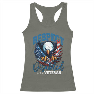 Respect Disabled Veteran Racerback Tank Top Military Soldier American Flag Bald Eagle TS11 Military Green Print Your Wear