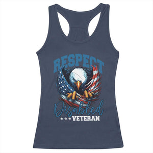 Respect Disabled Veteran Racerback Tank Top Military Soldier American Flag Bald Eagle TS11 Navy Print Your Wear