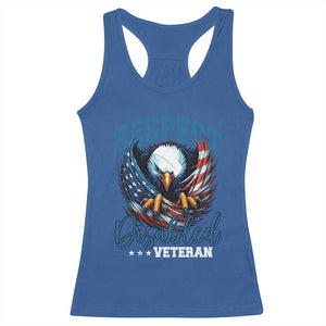 Respect Disabled Veteran Racerback Tank Top Military Soldier American Flag Bald Eagle TS11 Royal Blue Print Your Wear