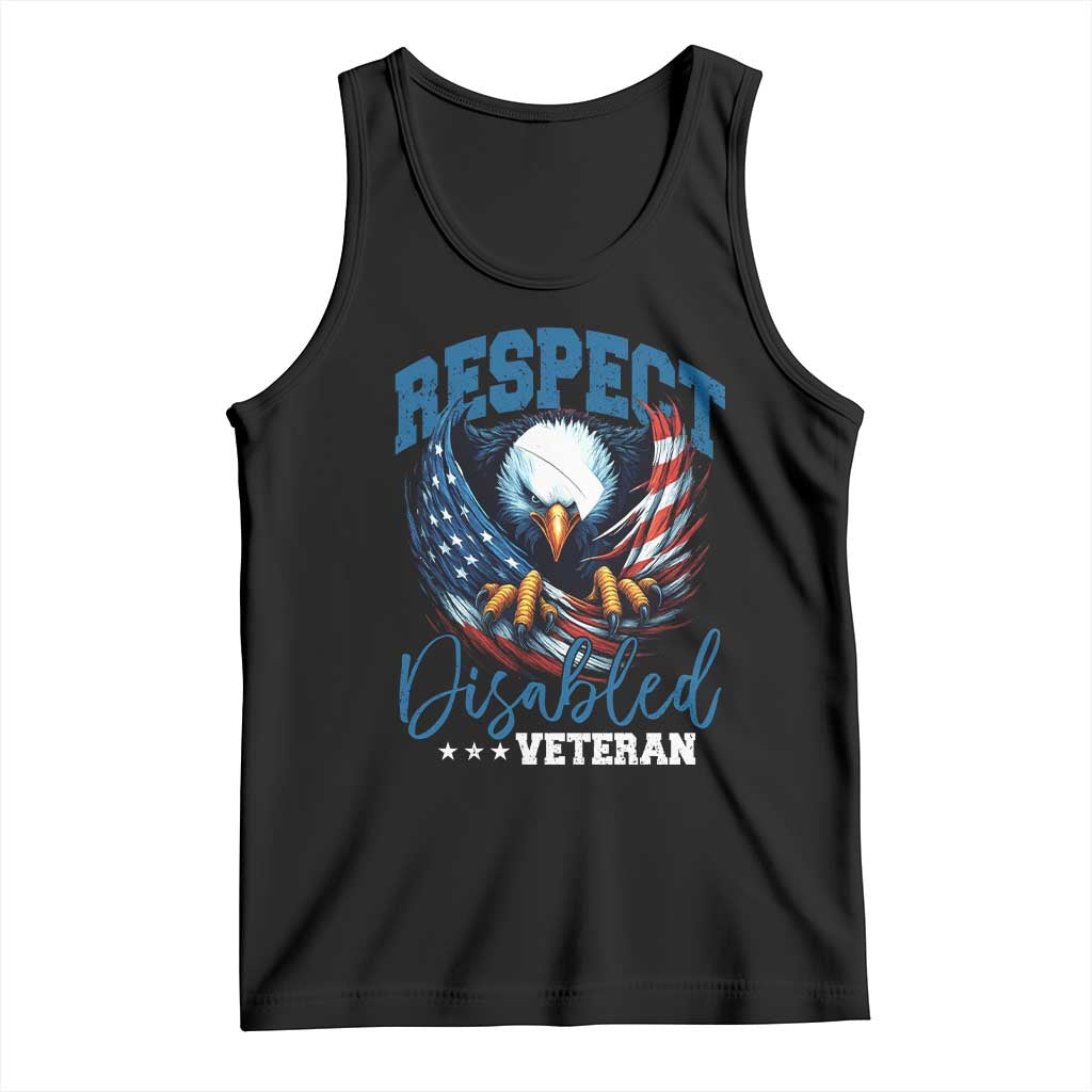 Respect Disabled Veteran Tank Top Military Soldier American Flag Bald Eagle TS11 Black Print Your Wear