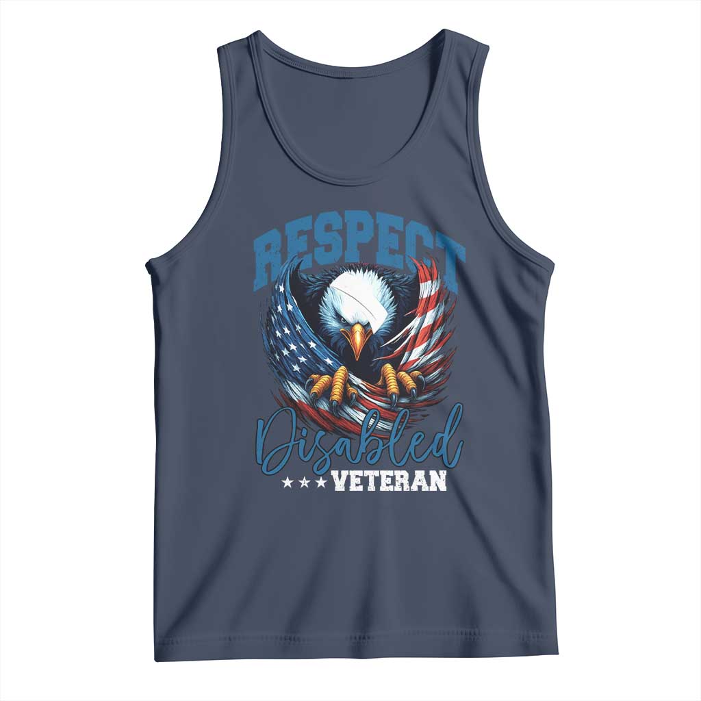 Respect Disabled Veteran Tank Top Military Soldier American Flag Bald Eagle TS11 Navy Print Your Wear