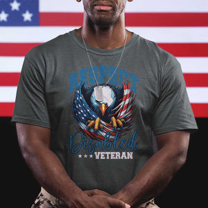 Respect Disabled Veteran T Shirt Military Soldier American Flag Bald Eagle TS11 Dark Heather Print Your Wear