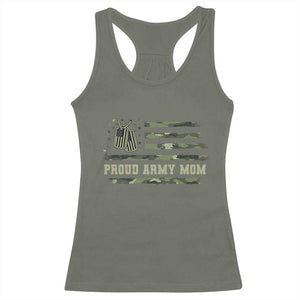 Proud Army Mom Racerback Tank Top Vintage Camo American Flag Veteran Mother's Day TS11 Military Green Print Your Wear