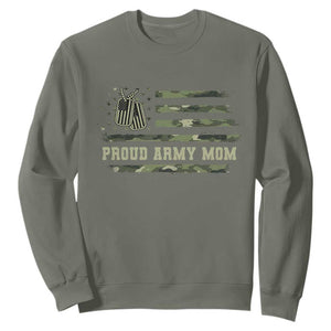 Proud Army Mom Sweatshirt Vintage Camo American Flag Veteran Mother's Day TS11 Military Green Print Your Wear